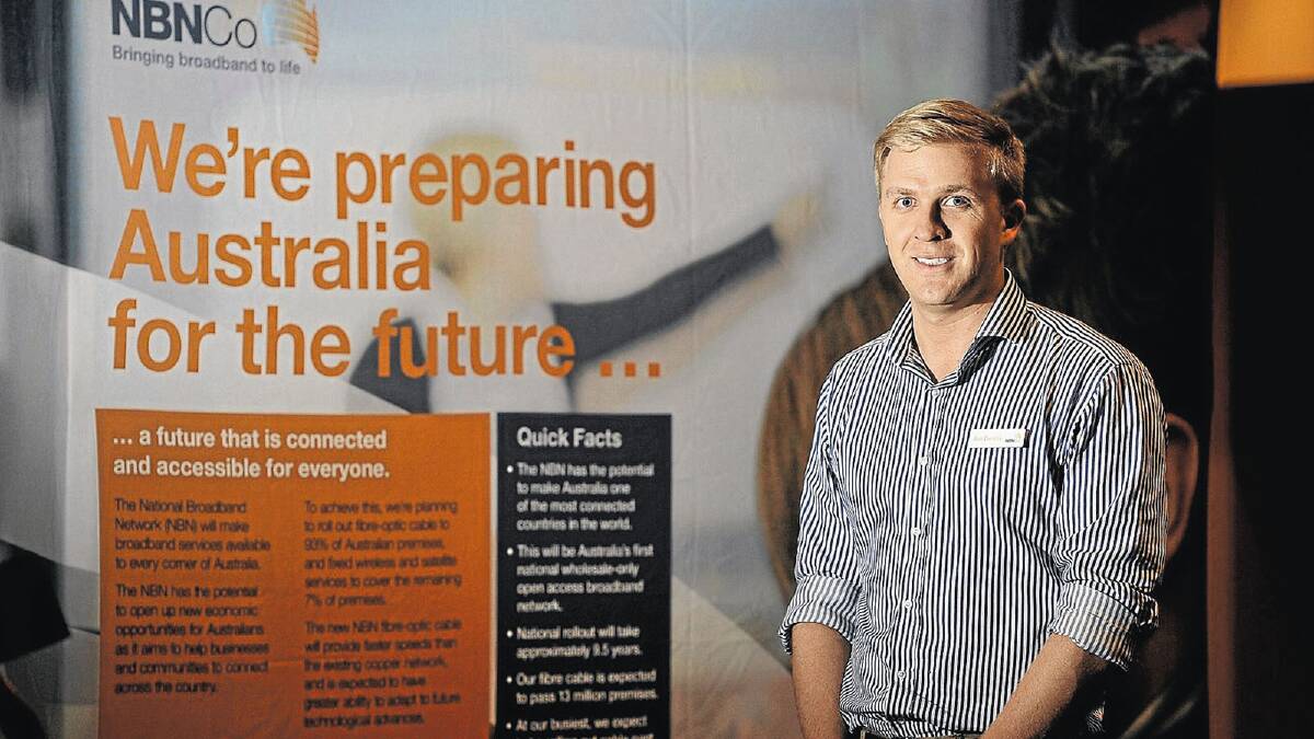 NBNCo consultant Joe Dennis at the National Broadband Network information session yesterday. Picture: Addison Hamilton