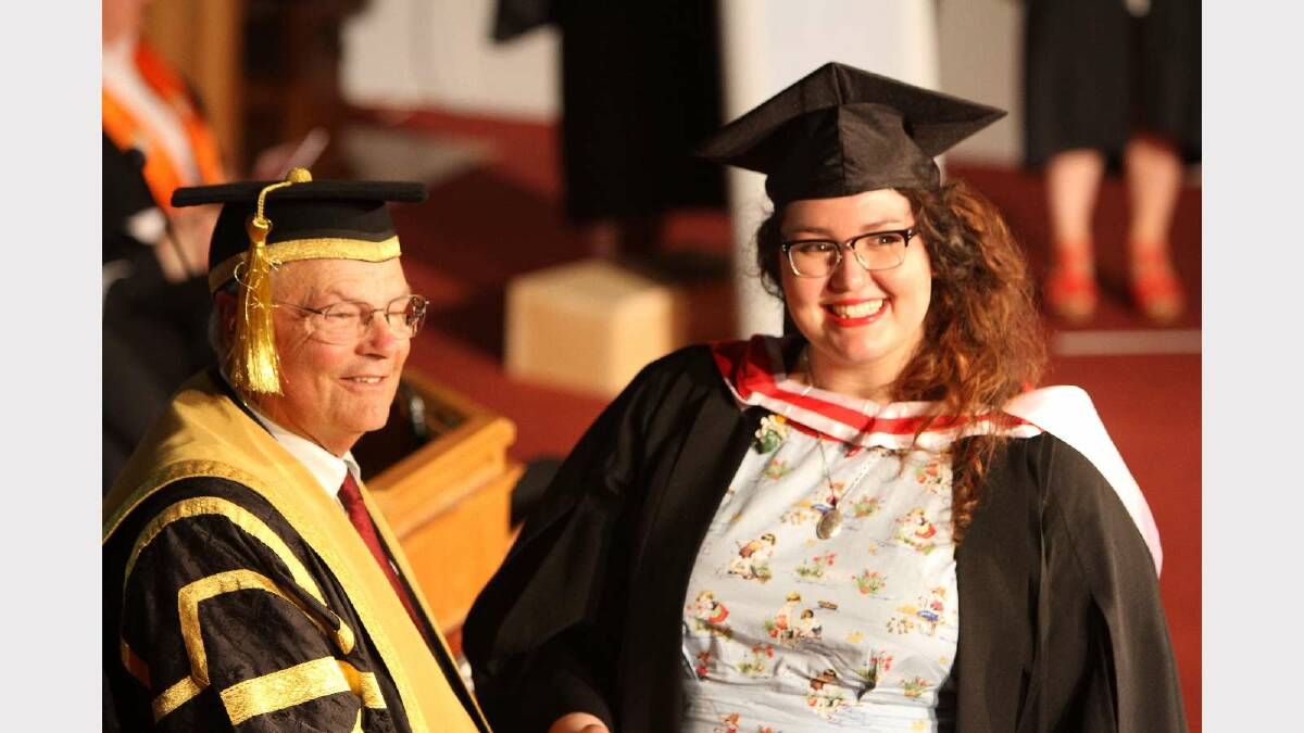 Graduating from Charles Sturt University with a Bachelor of Arts (Design for Theatre and Television) is Rebekah Hawkins. Picture: Daisy Huntly