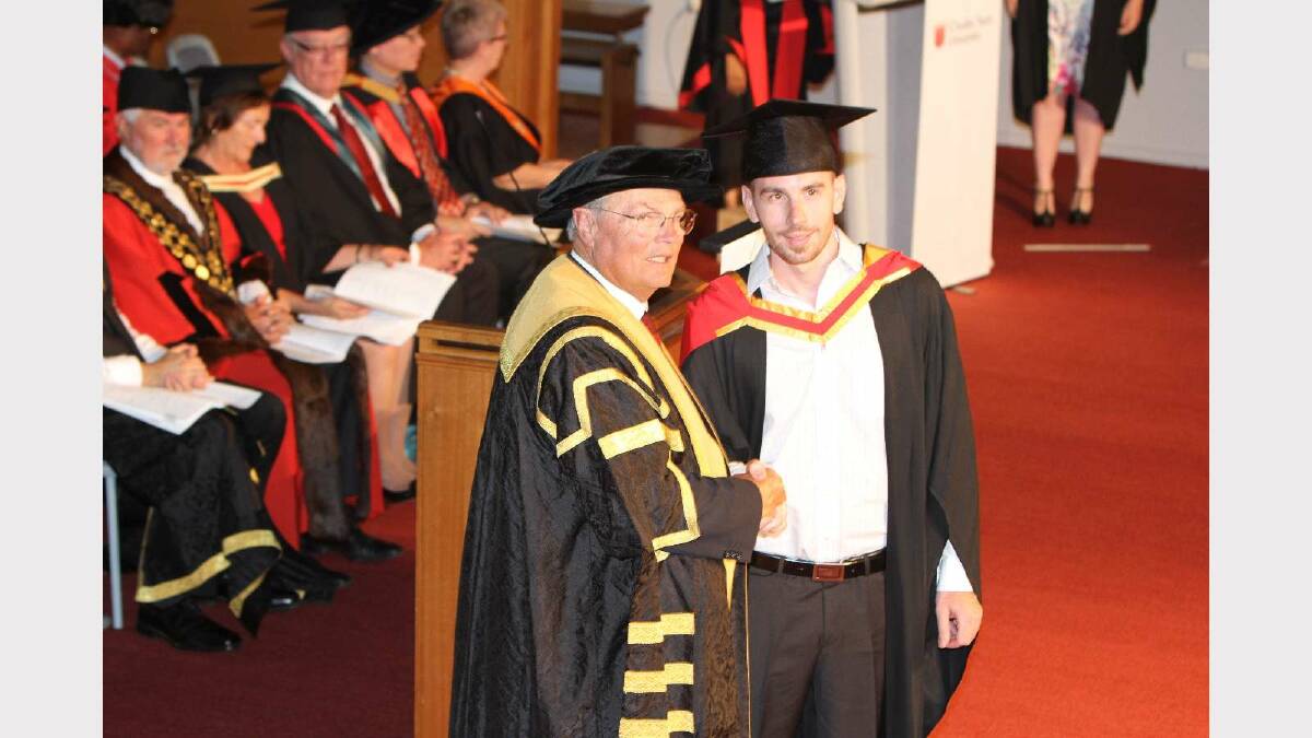 Graduating from Charles Sturt University with a Bachelor of Science Forensic Biotechnology is Adam Gunjilac . Picture: Daisy Huntly