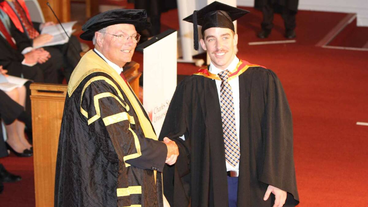 Graduating from Charles Sturt University with a Bachelor of Pharmacy is David Seymour. Picture: Daisy Huntly