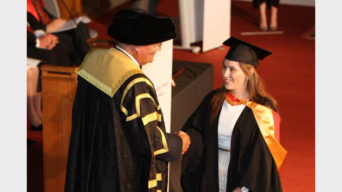 Graduating from Charles Sturt University with a Bachelor of Medical Science (Pathology) is Amanda Dermis. Picture: Daisy Huntly