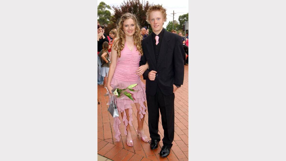 Shannon Crabbe and Chris Butt at the Wagga High School Year 10 formal in 2004. Picture: Les Smith