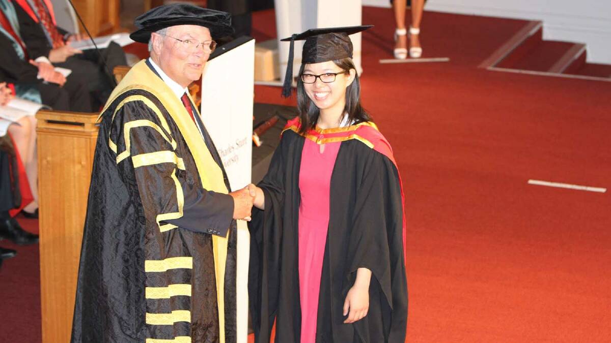 Graduating from Charles Sturt University with a Bachelor of Pharmacy (Honours Class 1) is Rhoda Au Yeung. Picture: Daisy Huntly