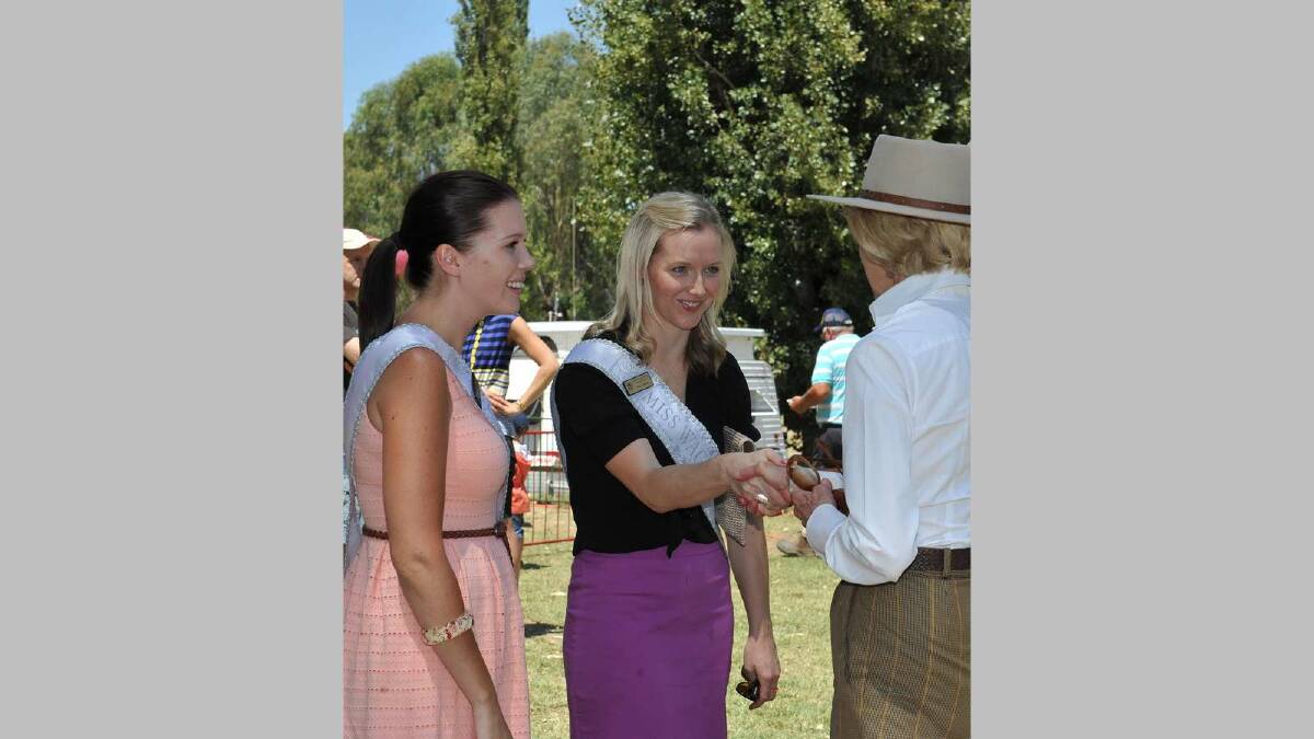 Gumi Races 2013 ...Community Princess Teneal Hanigan & Miss Wagga Tracy Coleman meet the Governor General. Picture: Michael Frogley