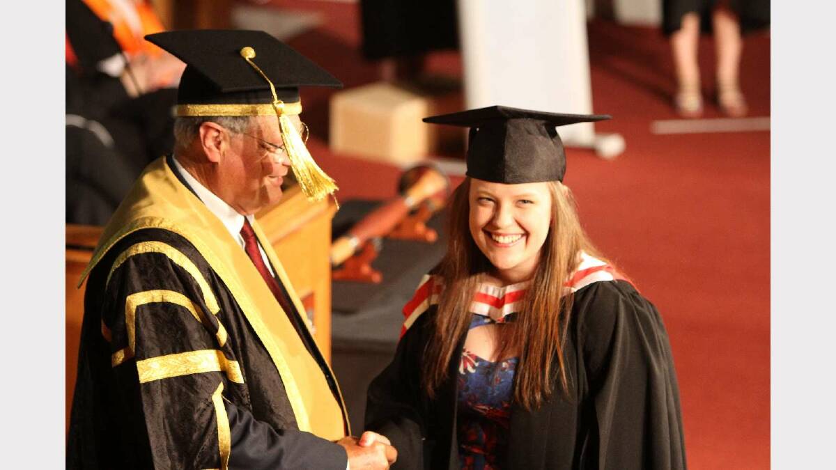 Graduating from Charles Sturt University with a Bachelor of Arts (Design for Theatre and Television) is Hayley Schmidt. Picture: Daisy Huntly