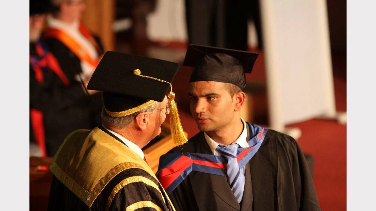 Graduating from Charles Sturt University with a Master of Information Technology is Shankar Baral. Picture: Daisy Huntly
