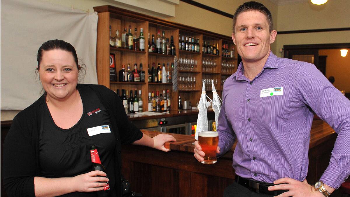 Erin Brown with and Travis Cohalan from The Personnel Group at the Wagga Wagga Business Chamber Christmas Party. Picture: Michael Frogley
