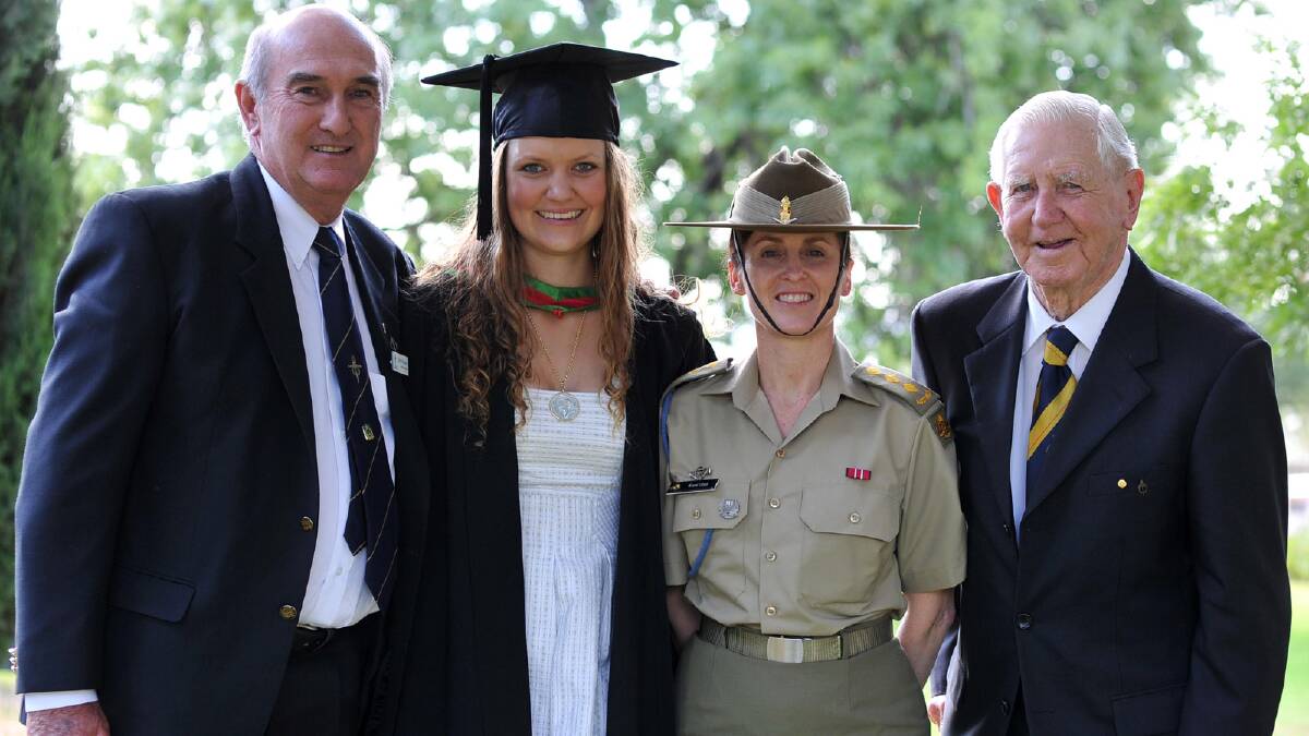 Recipient of the 2010 Kapooka-Legacy Scholarship Gemma Lord with Legacy education officers John Ferguson and Don Paul and Captain Kerri Gray of Kapooka. Picture: Michael Frogley