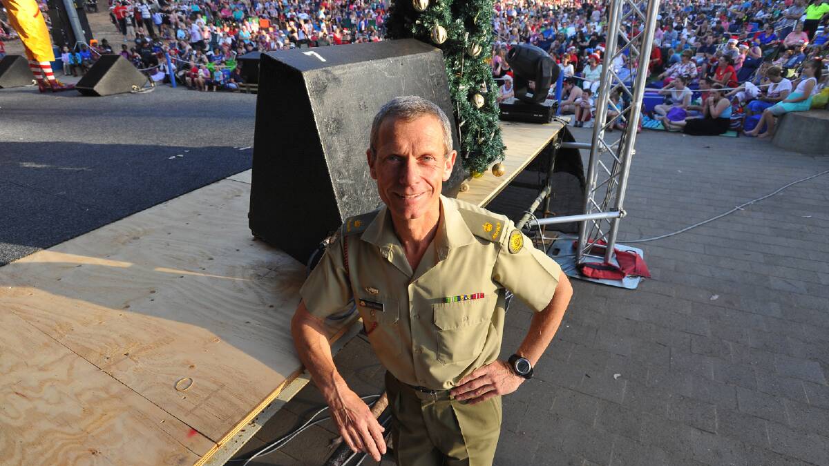 Australian Army Band Kapooka conductor Peter Thomas at the Wagga Christmas Spectacular before the band performed. Picture: Addison Hamilton