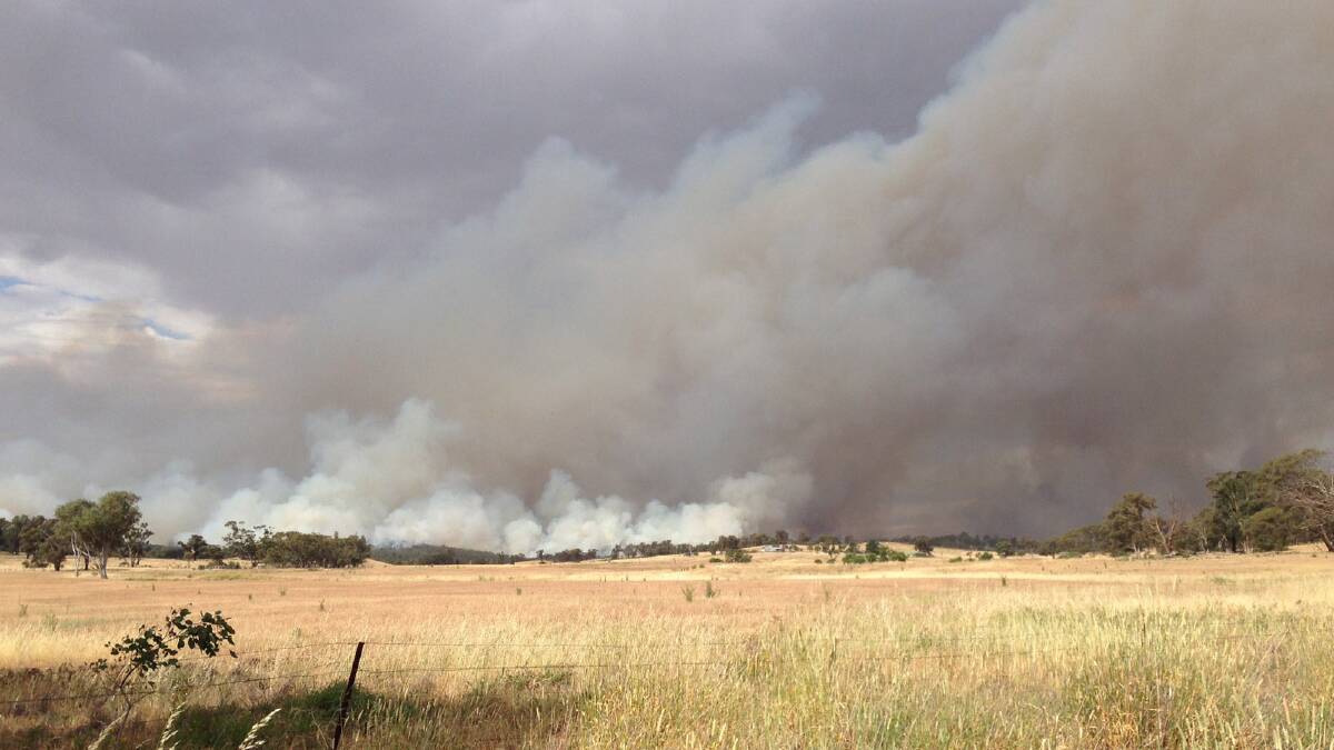 A picture of the fire near Springdale. Picture: Andrew Pearson