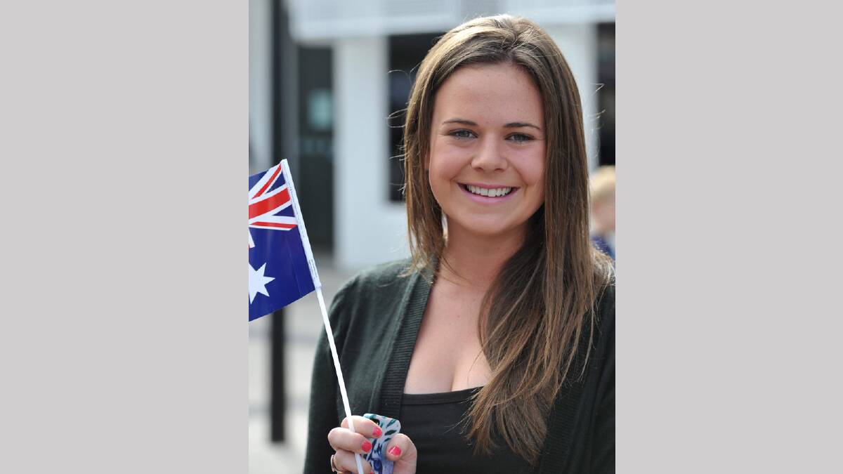  Bailee Carroll watching the Anzac Day march in Wagga. Picture: Michael Frogley