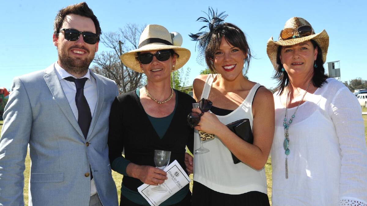 James Walton, Bridget Sell, Gabby Hazen and Michelle Walton enjoying the day at the Young Picnics. Picture: Les Smith
