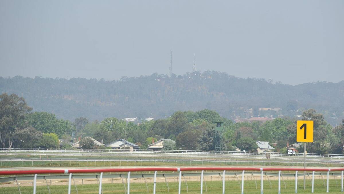 Smoke haze over Wagga from the MTC. Picture: Michael Frogley
