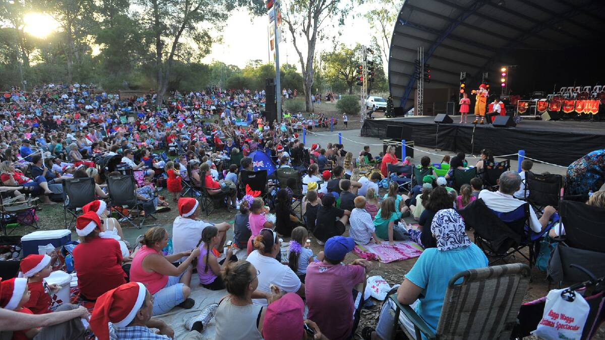 Thousands of people watch on as Wagga marks the unoffical start to the festive season with the Christmas Spectacular. Picture: Addison Hamilton