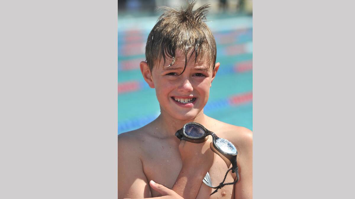 Riley Cole, 9, after a swim. Picture: Les Smith