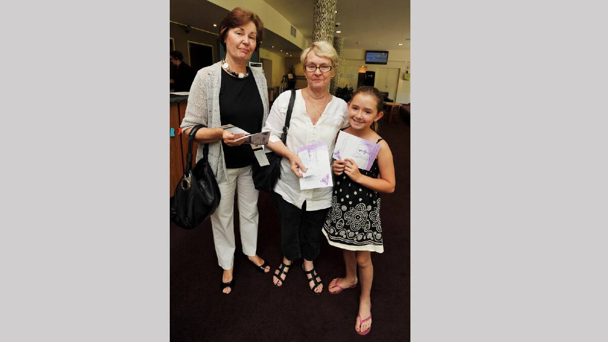 Irene Hood, Lyn Jones, Lila Yates, 9, at the Yvonne O'Connor School of Dance 46th annual concert at the Civic Theatre. Picture: Alastair Brook