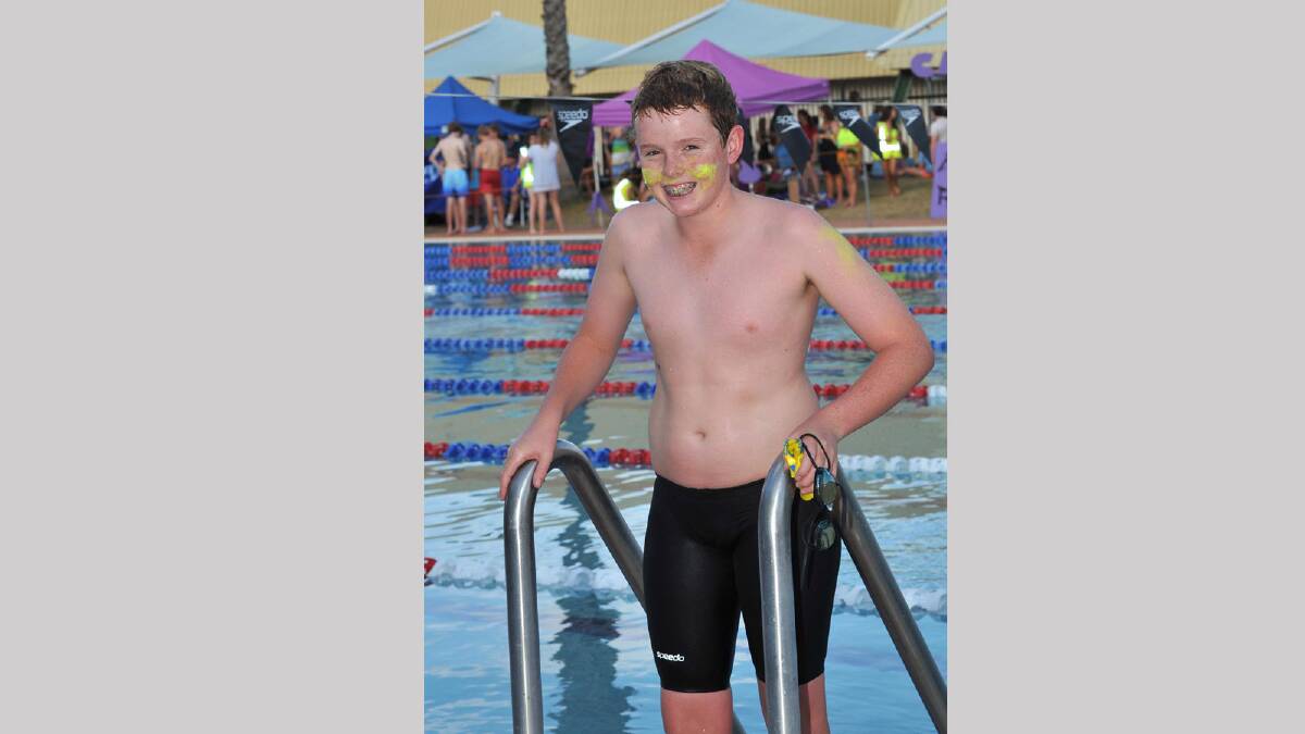 Tim Murphy, 13, after a swim at the Mater Dei swimming carnival. Picture: Michael Frogley 