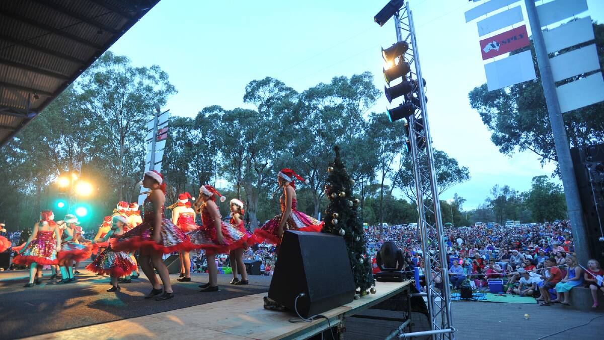 One of the many performances during the Christmas Spectacular at the Wagga Music Bowl. Picture: Addison Hamilton