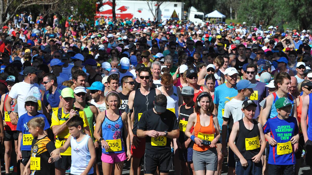 Lake to Lagoon 2013 - runners at the start. Picture: Addison Hamilton