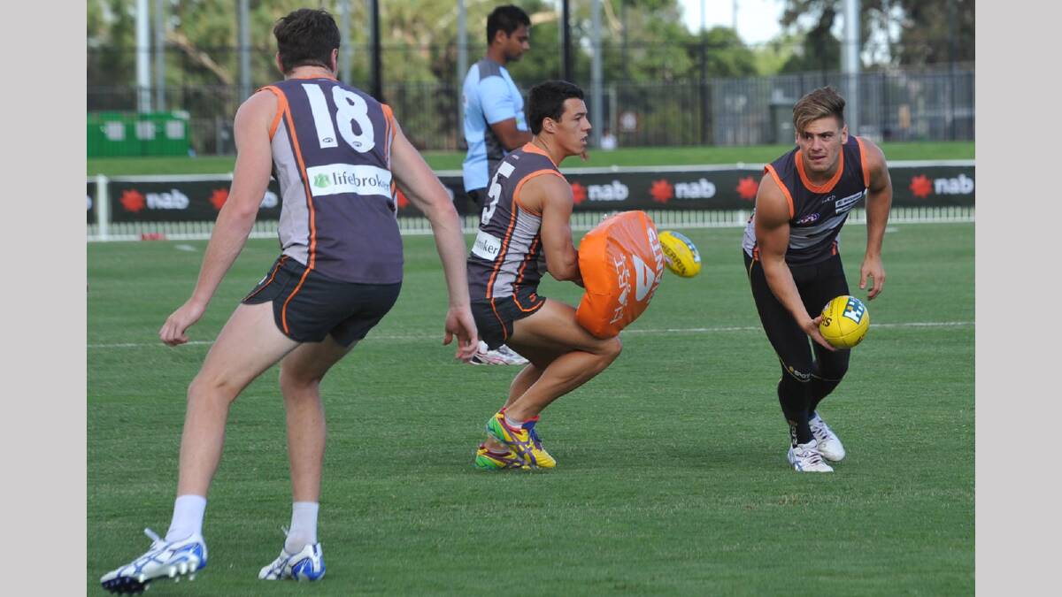 GWS Giants during their training run on Robertson Oval. Picture: Les Smith