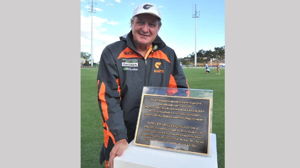 GWS coach at the opening of Robertson Oval. Picture: Les Smith