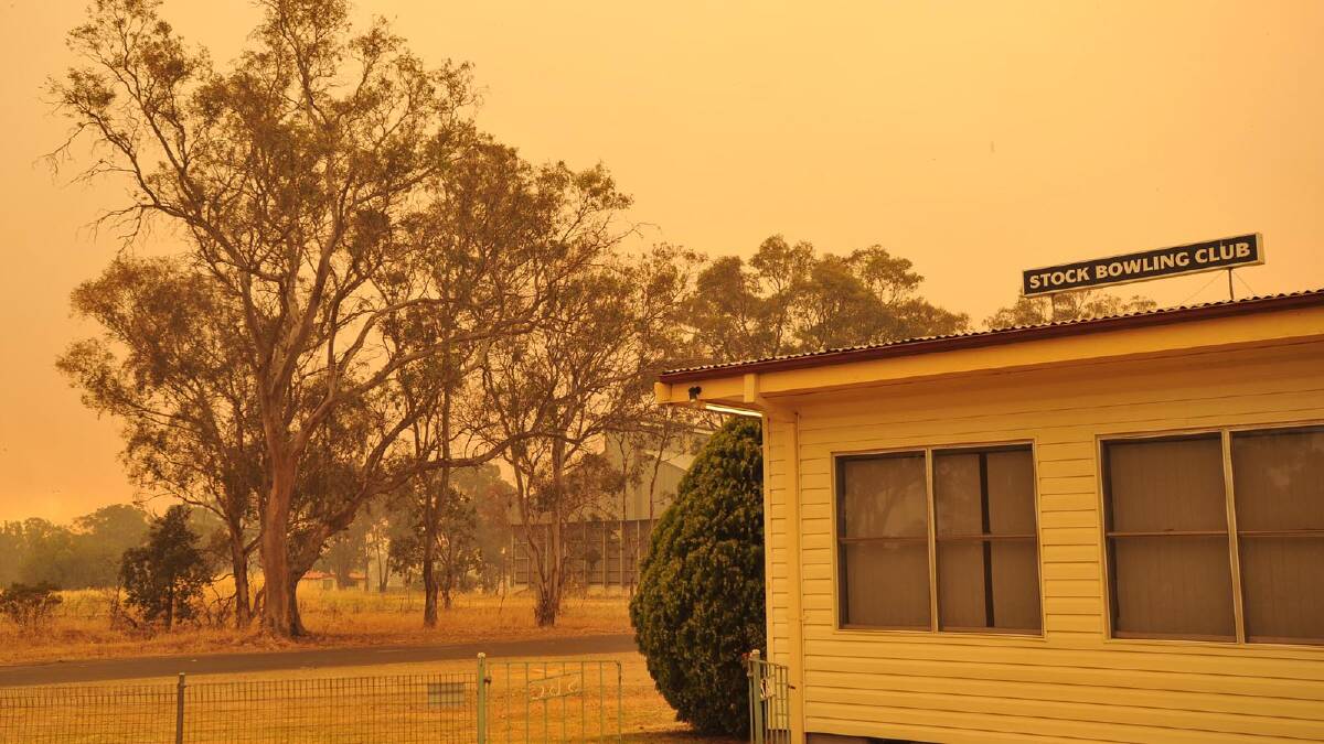 The blaze approaches the township of Stockinbingal. Picture: Michael Frogley