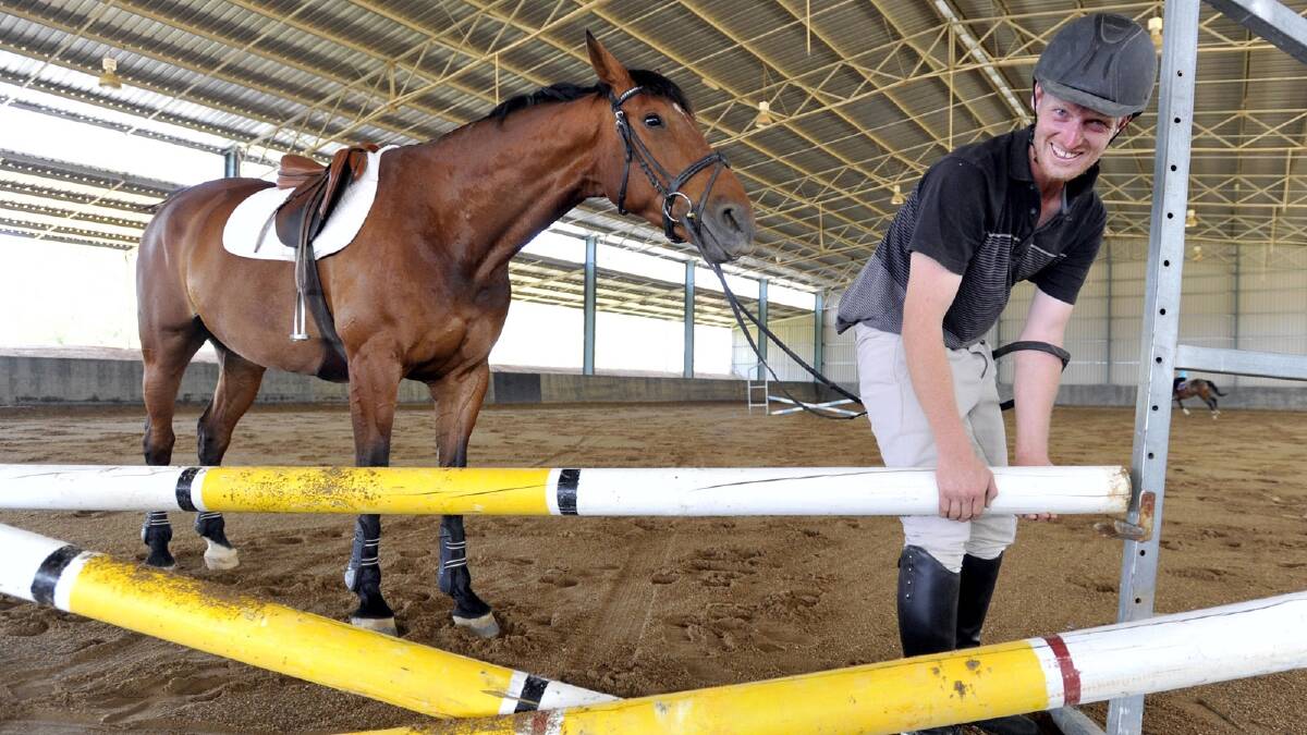 John Bromfield at the CSU covered equine arena with Aph Let's Explore. Picture: Les Smith