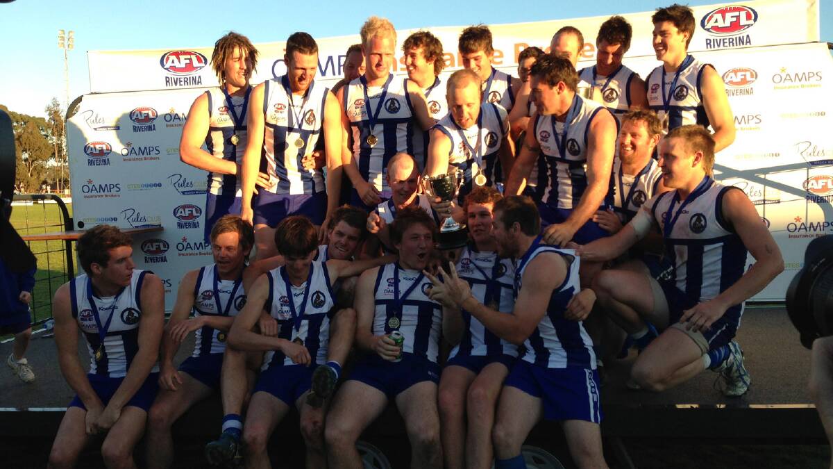 Temora celebrates their second premiership win in as many seasons. Picture: Josh Lang