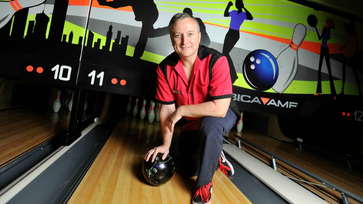 KING PIN: Manager Paul Delany became the first person to bowl a perfect of 300 at the Wagga Bowl and Diner on Monday. Picture: Alastair Brook