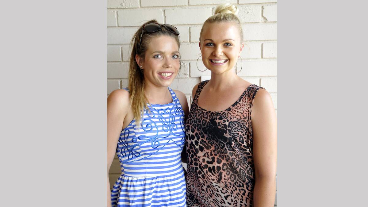 Cass Grant and Brigette Francis at the Wagga Harness Racing Club's Christmas party. Picture: Les Smith