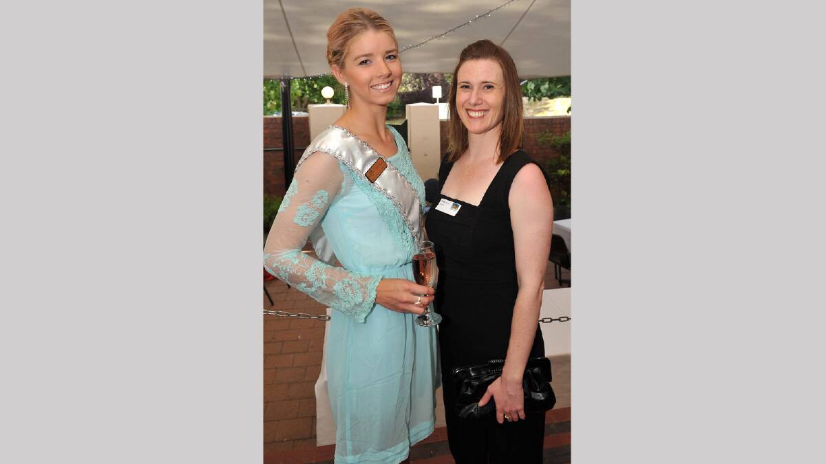 Community Princess Cayde Cheney and Carly Shepherd at the Wagga Wagga Business Chamber Christmas Party. Picture: Michael Frogley 