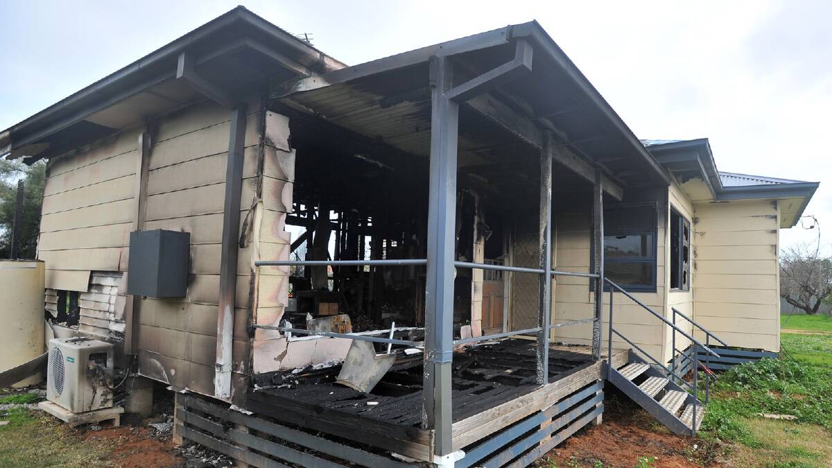 The remains of a Ganmain home after a major fire at the weekend. Picture: Addison Hamilton