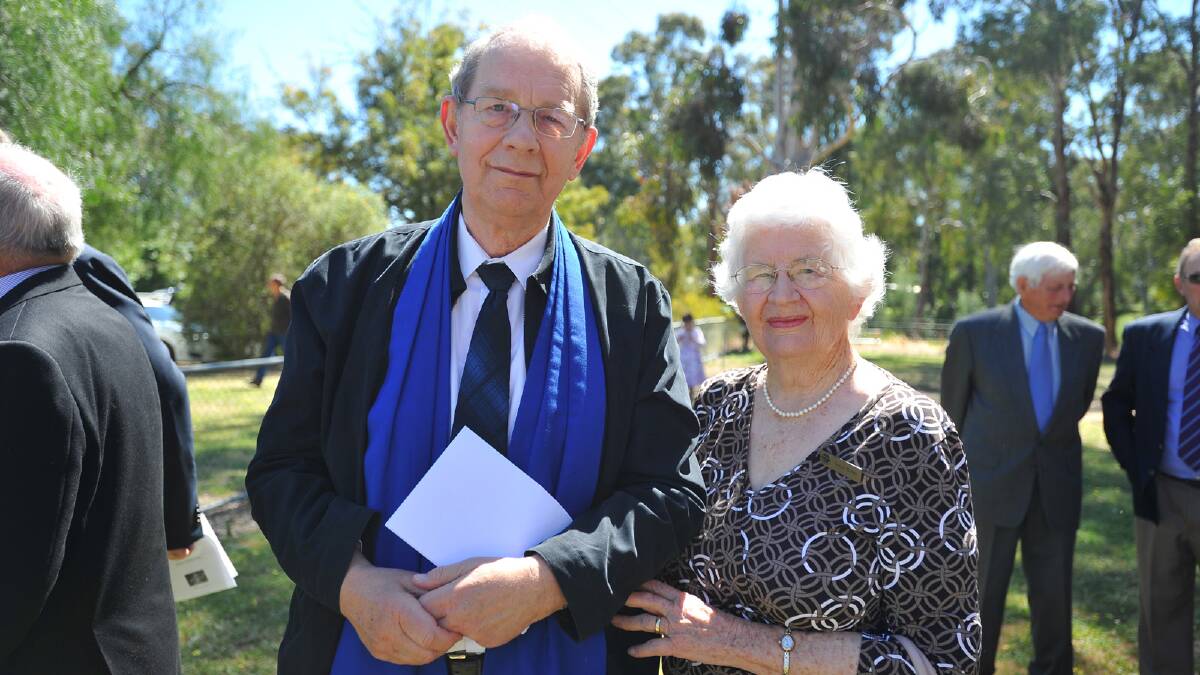 Chairman of the Riverina Presbytery Reverned Dr. Roger Webb and Gwen Webb at The Rock Uniting Church's centenary celebrations. Picture: Addison Hamilton