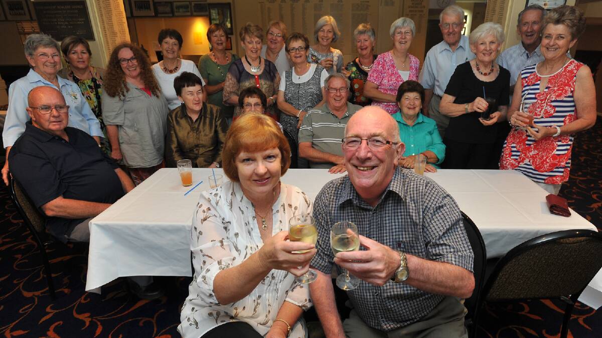Secretary Sharyn O'Kane and president Rodney Parsons front all those gathered at the Wagga Base Hospital Auxillary Christmas Party. Picture: Addison Hamilton