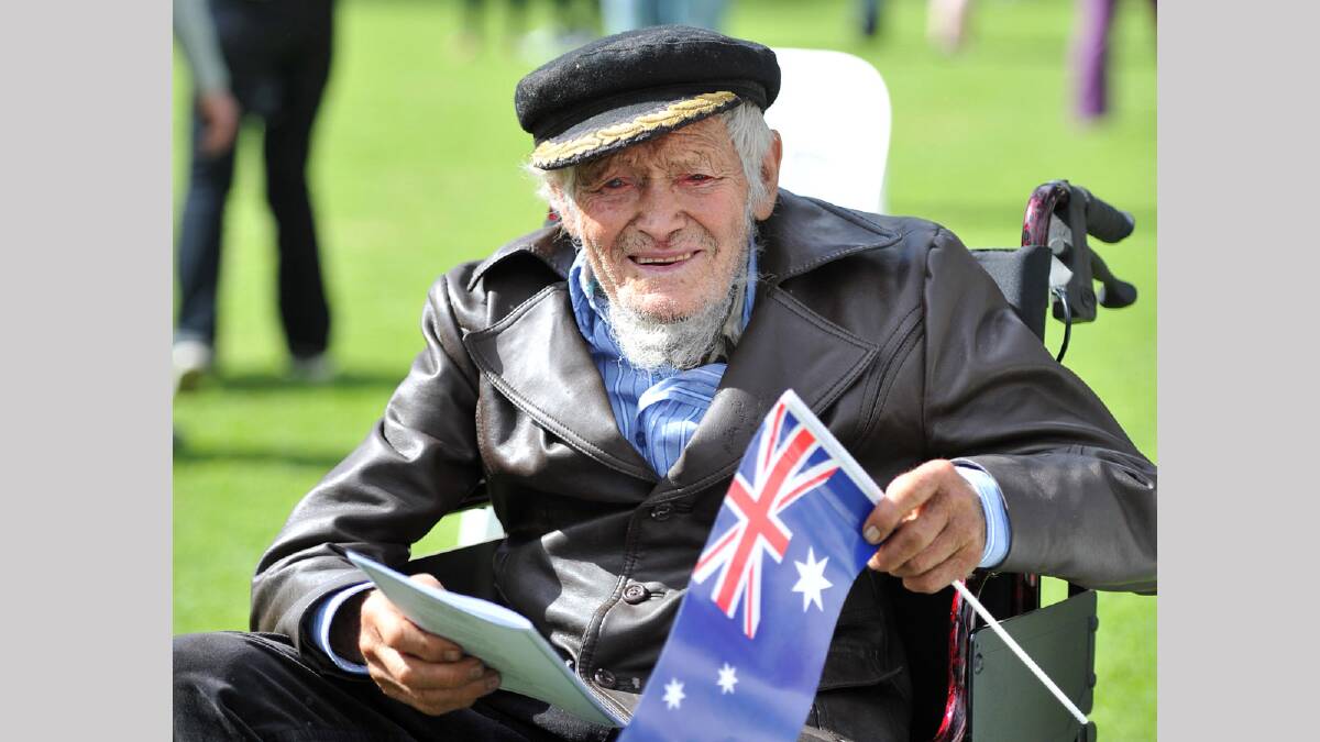  World War II veteran Jack Hughes, 93, at the Anzac Day Commemoration Ceremony in Wagga. Picture: Michael Frogley