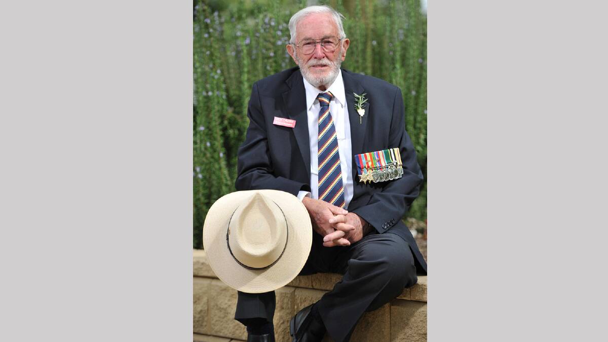 World War II veteran and prisoner of war Jack Calder giving the Wagga Wagga Keynote Address during the Anzac Day Commemoration Ceremony. Picture: Michael Frogley
