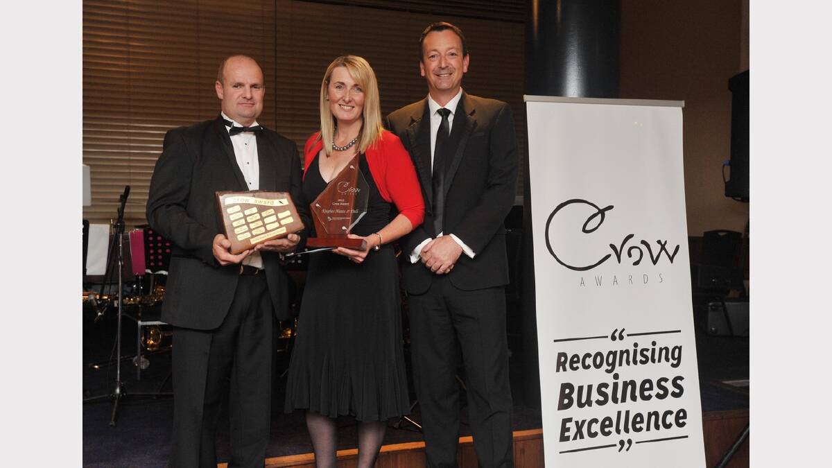  2013 Crow Award Winners James and Deanna McNaughton with Phil Logan. Picture: Alastair Brook