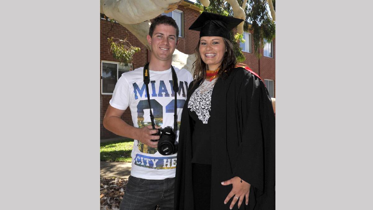 Daniel Ryan with radiography graduate Kayla Hogan. Picture: Les Smith