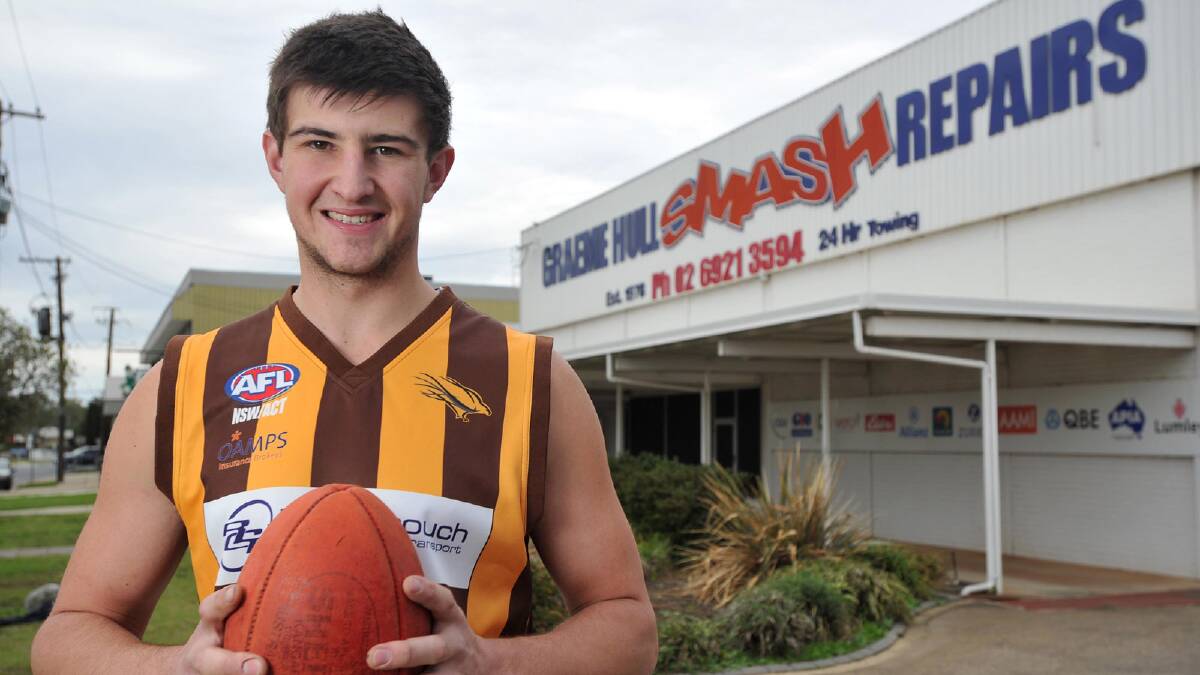 GOING PLACES: Towering ruckman Nick Hull has signed with NEAFL club Queanbeyan, after helping East Wagga-Kooringal to Farrer League finals this year.