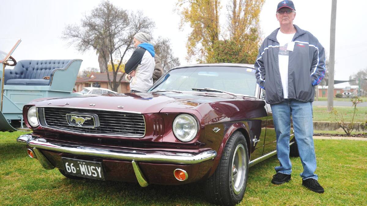 Wagga Veteran Vintage Motor Car rally - Lyle Gilchrist with his 1966 Mustang. Picture: Alastair Brook