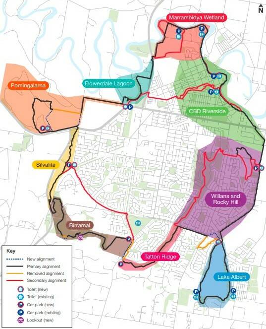 A map in the masterplan details the significant sections of track identified, that will be more accessible, and better maintained under the proposed plan. Picture: WWCC