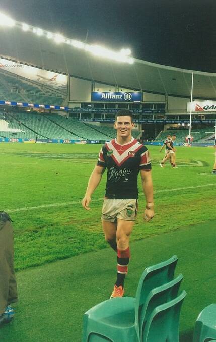 DREAMS DASHED: For a few years Alex's dream became a reality, playing for the Sydney Roosters until just before his 21st birthday. Picture: Supplied