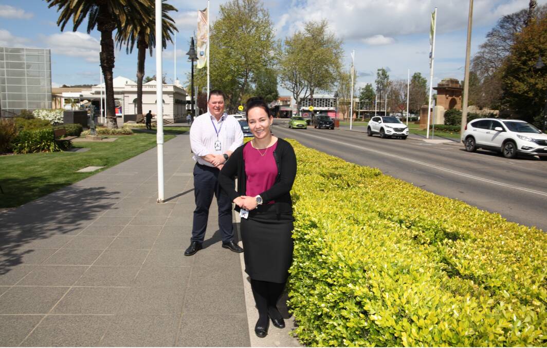 HAVE YOUR SAY: Council's director of regional activation Michael Keys (l) and senior strategic planner Crystal Atkinson are inviting residents to weigh in on the future of the CBD. Picture: File