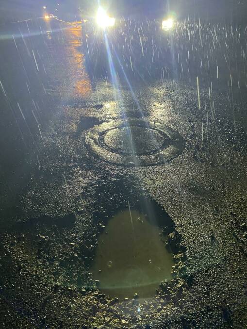 The pothole on Pearson Road was not patched for more than four days said Mr Mackintosh. Picture: Penny Burfitt
