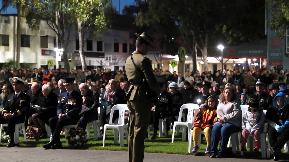 The crowd gathered ahead of a 6am start for the Anzac Day dawn service. Picture: Les Smith