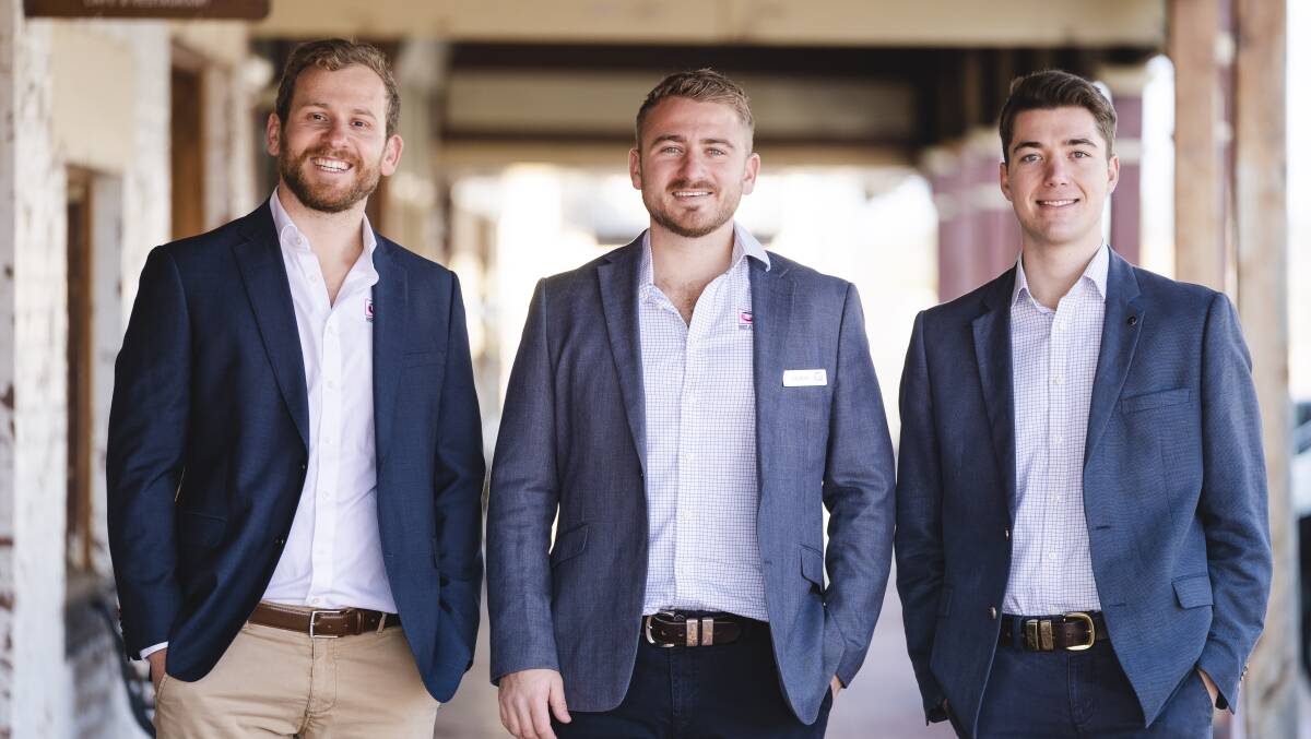 BOOM TOWN: The QPL Coolamon team (L-R) Andrew Pellow, Lachlan Pellow and Will Peterson and hoping for a foothold in Coolamon's growing market. Picture: Merrigan Photography 