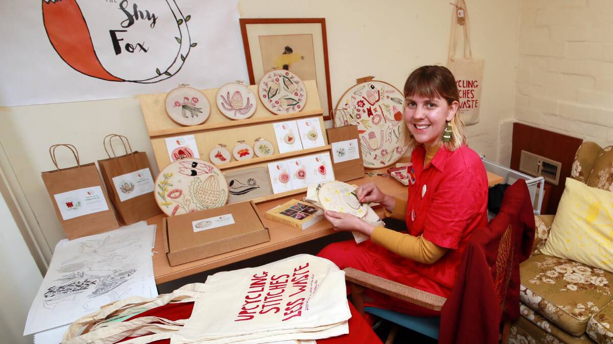 Millie Hocking is promoting upcycling as a way of keeping clothes out of landfill. Picture: Les Smith