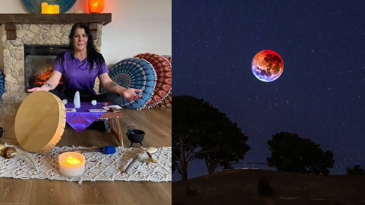 LUNAR ECLIPSE: Natural Health and Healing Centre's Janine King is getting ready to welcome the super blood moon tonight. Picture: Supplied/ Ari Rex