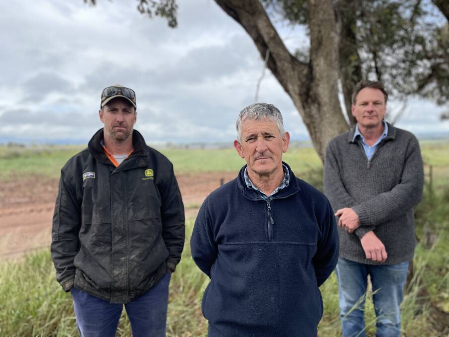 NERVOUS: Eunony Valley residents Andrew White, Peter Fawcett and Rob Englert are pushing back against the Bomen dump as it heads to a final decision. Picture: Penny Burfitt