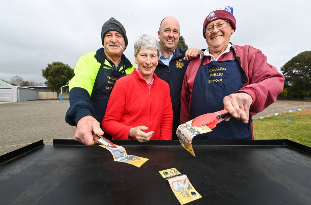 CULCAIRN VOLUNTEERS: The Tennis Club's Andrew Fagan, the Golf Club's Heather Lowe, Public School principal Craig Allibon and the Football Club's Trevor Smith are encouraging people to volunteer at the field days. Picture: MARK JESSER